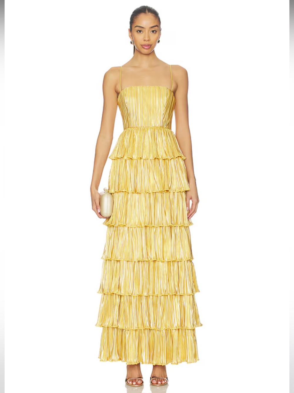 NWT! Lovers and Friends Aleena Gown in Gold